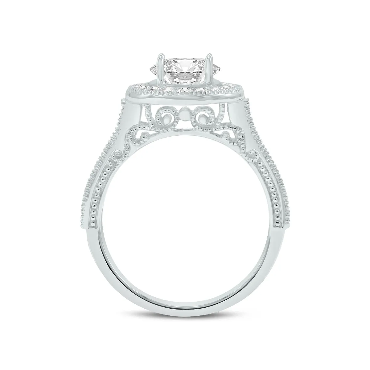 1 1/2 Carat Tw Round Lab Grown Diamond Engagement Ring In 14K White Gold