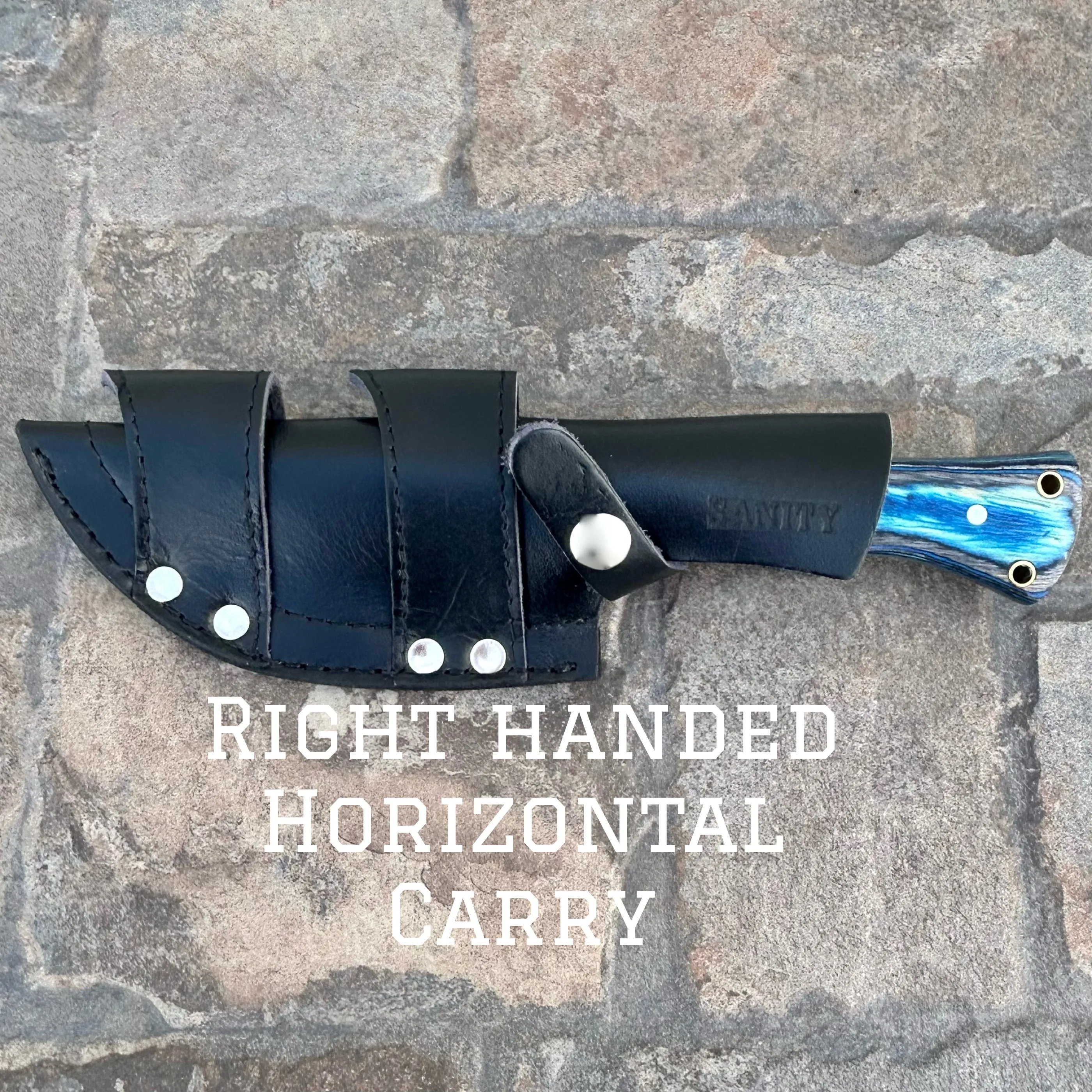 10” Rough Rider Series - F Around And Find Out - Blue & Black Wood - D2 Steel - Horizontal & Vertical Carry - CUS06