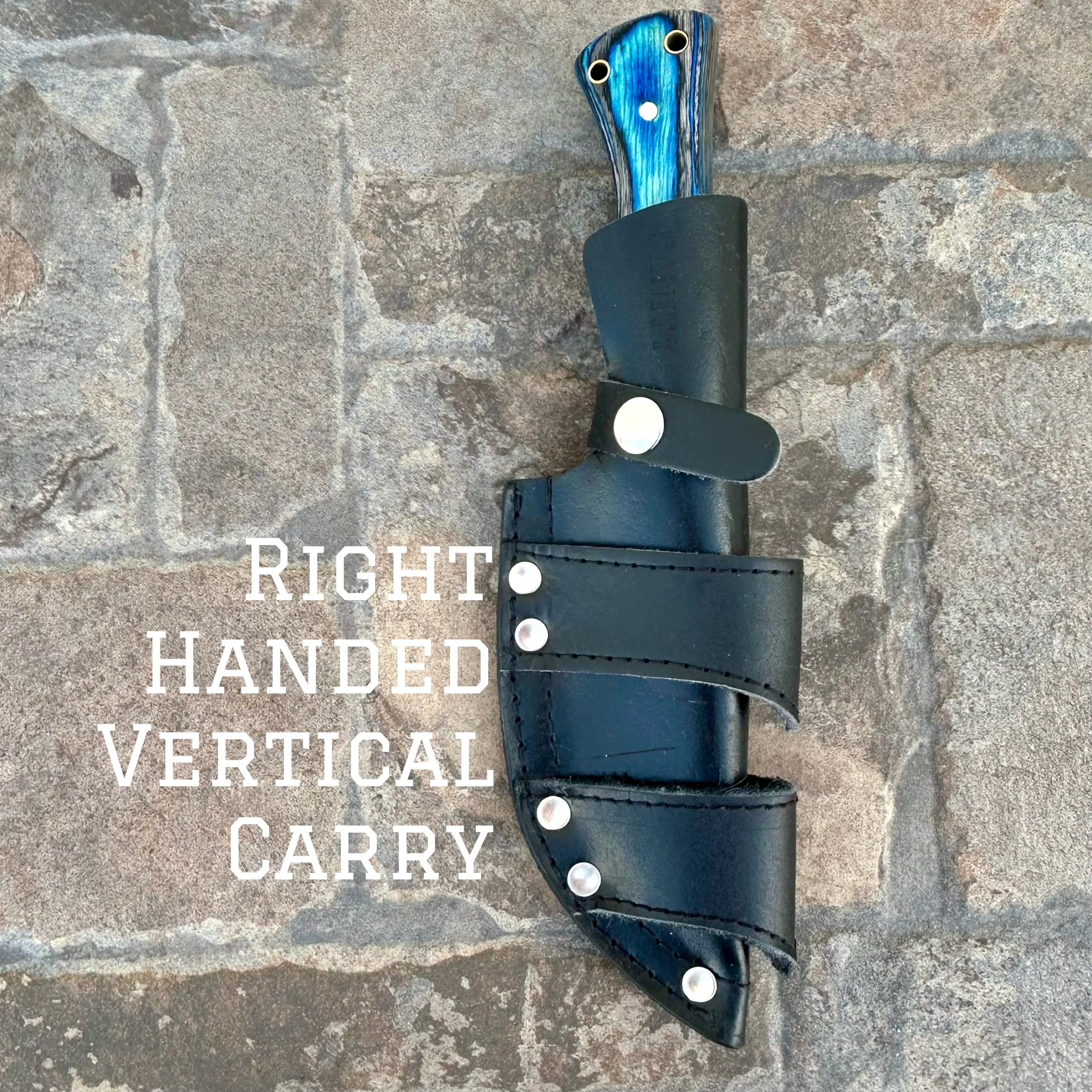 10” Rough Rider Series - F Around And Find Out - Blue & Black Wood - D2 Steel - Horizontal & Vertical Carry - CUS06