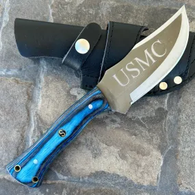 10” Rough Rider Series - USMC - Blue & Black Wood - D2 Steel - Horizontal & Vertical Carry - CUS51