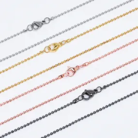 18 Stainless Steel Ball Chain Necklace 1.5mm bead chain Necklaces with Lobster Clasp Jewelry Making Findings 5pcs 102941