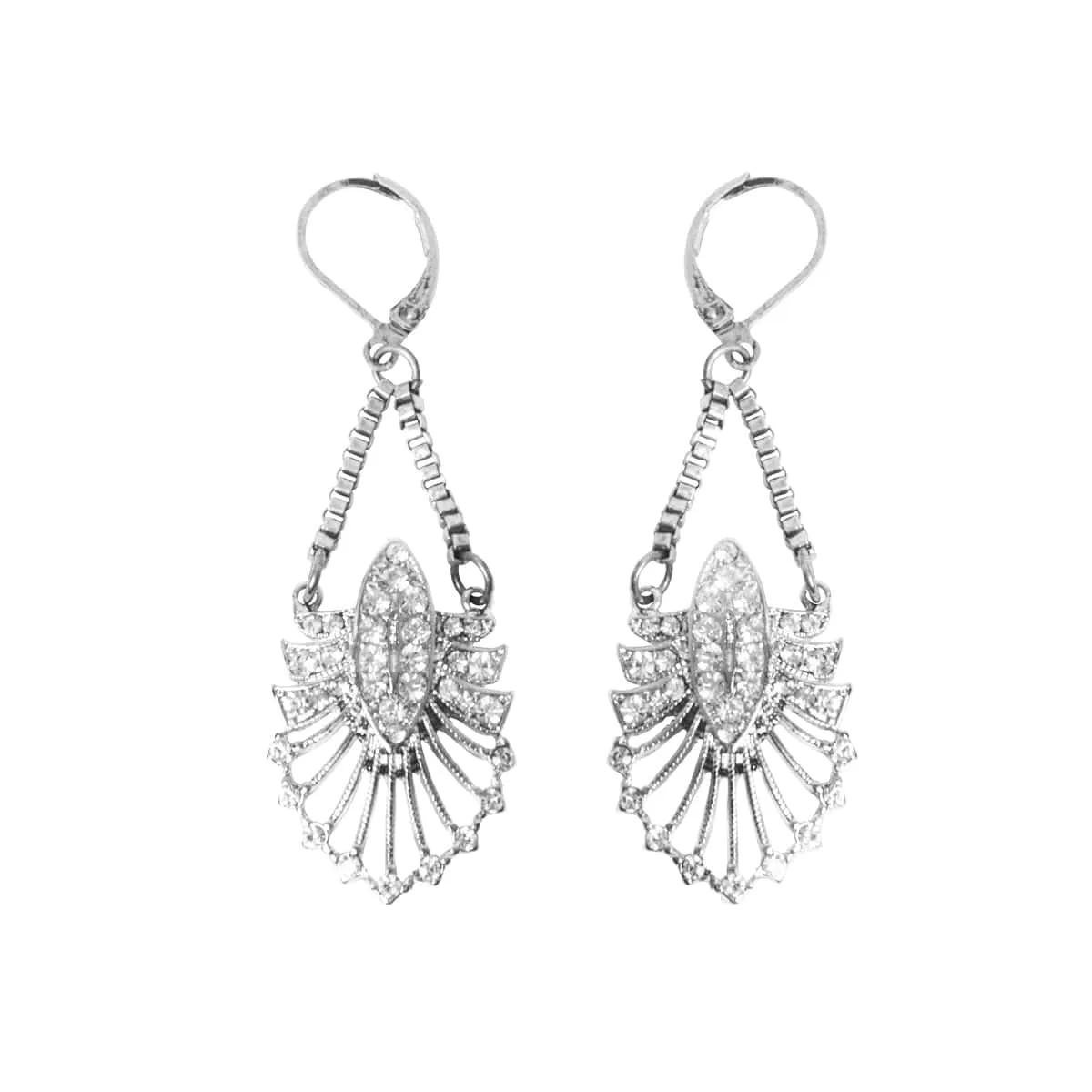 1920s Earrings: Vintage Art Deco Style Crystal Drop Earrings