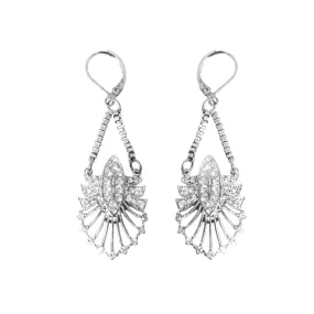 1920s Earrings: Vintage Art Deco Style Crystal Drop Earrings