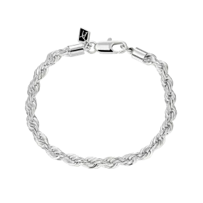 4.5mm Rope Bracelet - White Gold