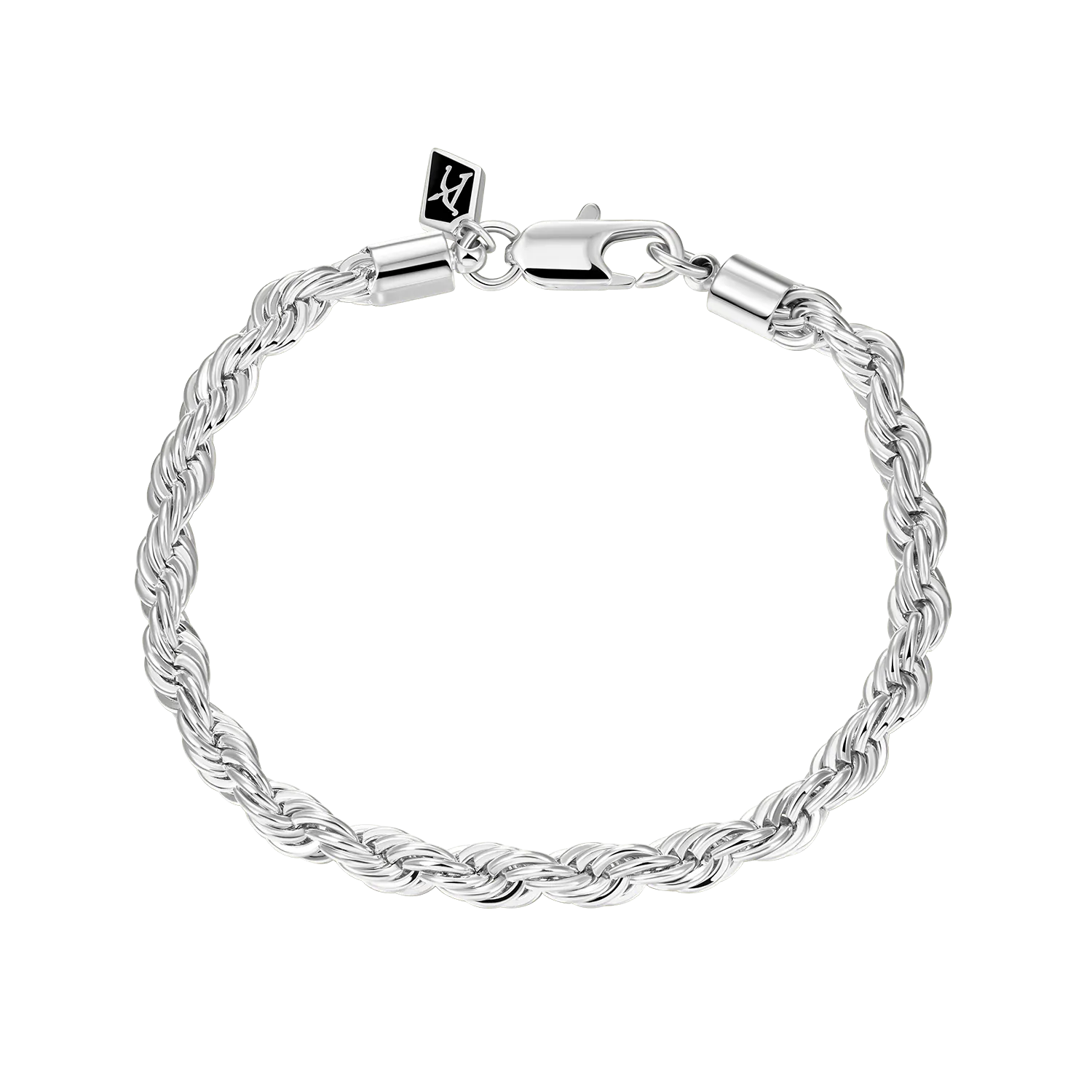 4.5mm Rope Bracelet - White Gold