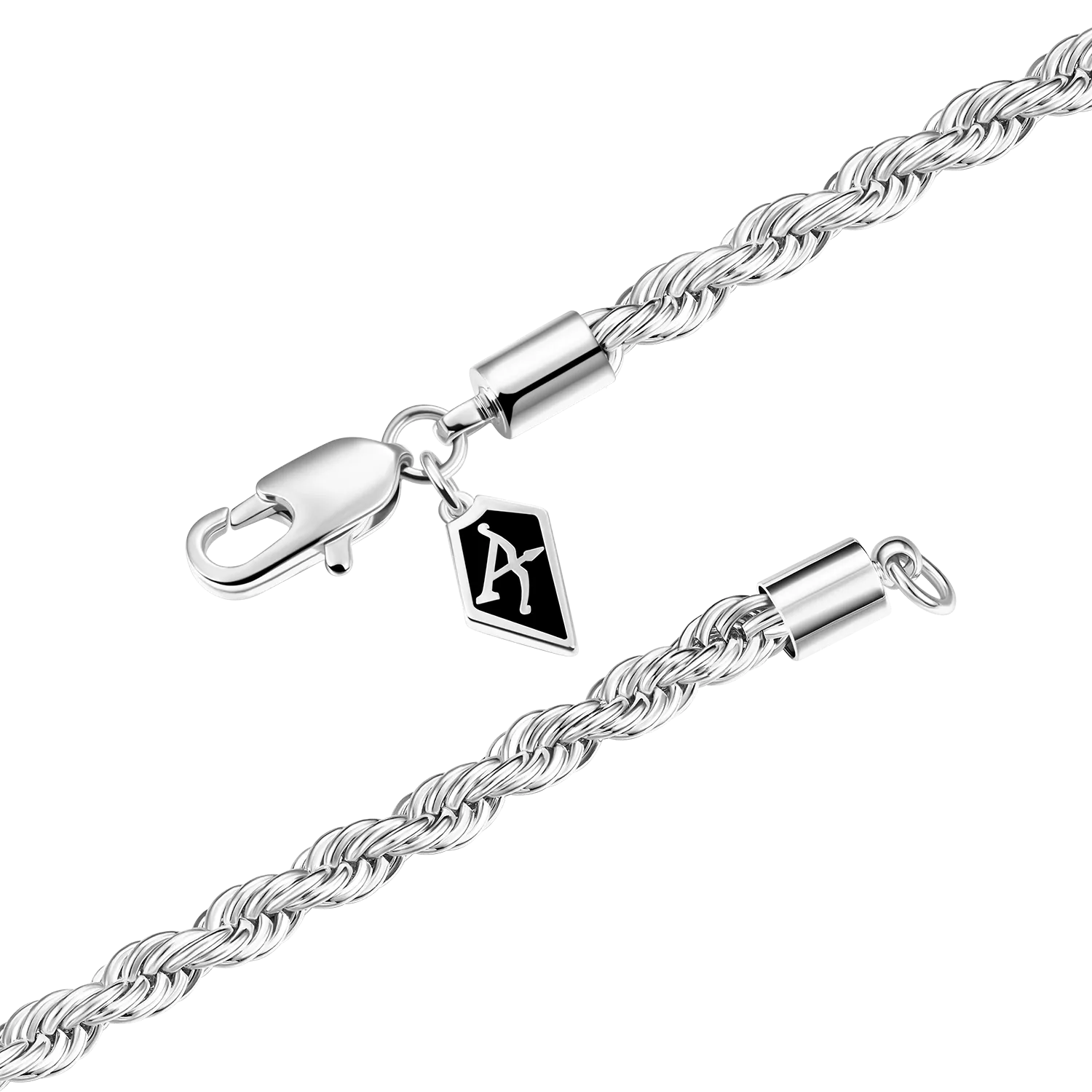 4.5mm Rope Bracelet - White Gold