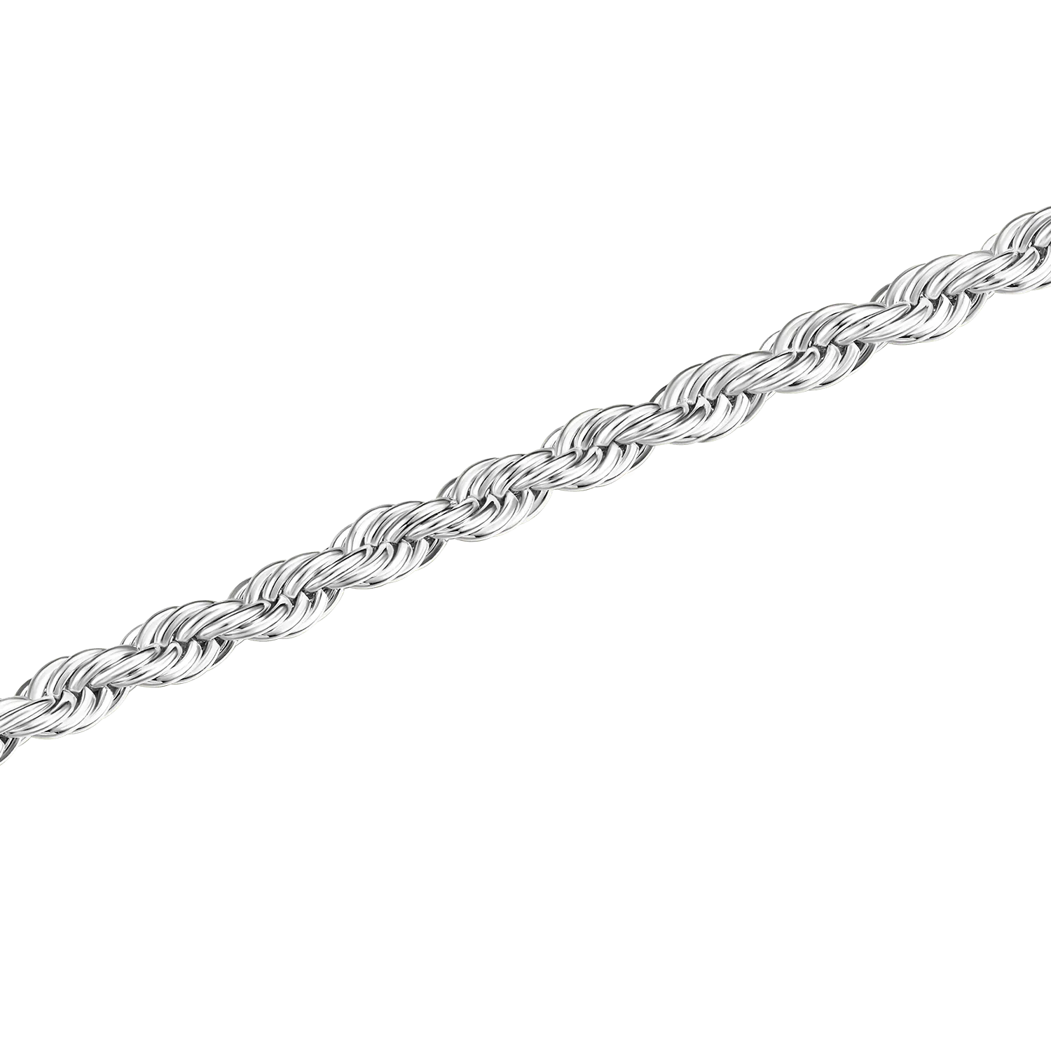 4.5mm Rope Bracelet - White Gold