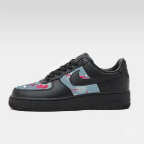 Acid Wash Paint Splat Denim - Air Force 1 Black Custom