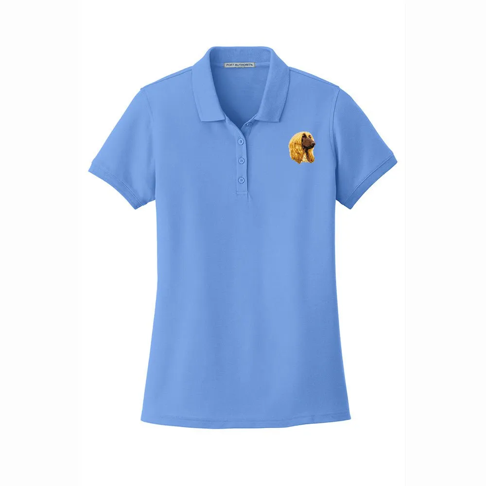 Afghan Hound Embroidered Women's Short Sleeve Polo