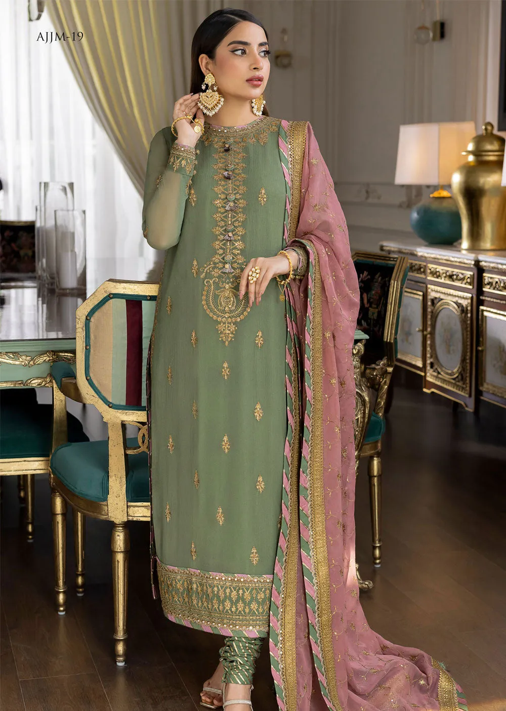 AJJM-19 Unstitched Jhilmil by Asim Jofa