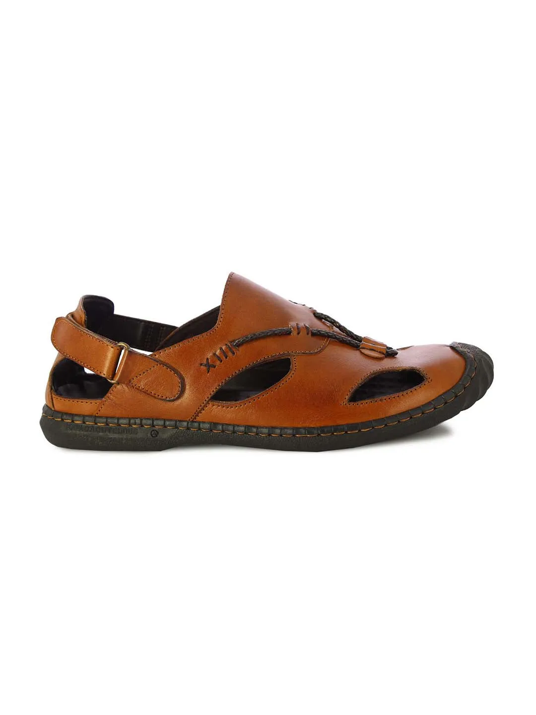 Alberto Torresi Mens Tan Genuine Leather Mathew Sandals