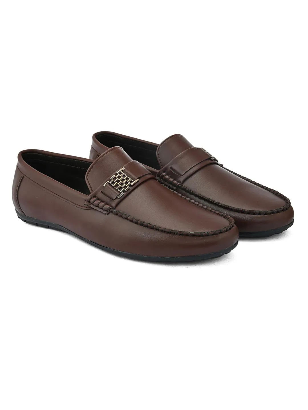 Alberto Torresi Synthetic Brown Loafers For Men