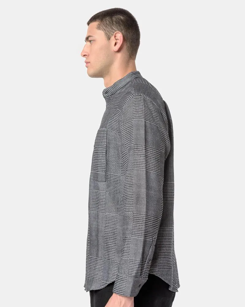 Babu Strand Collar Shirt in Dark Grey