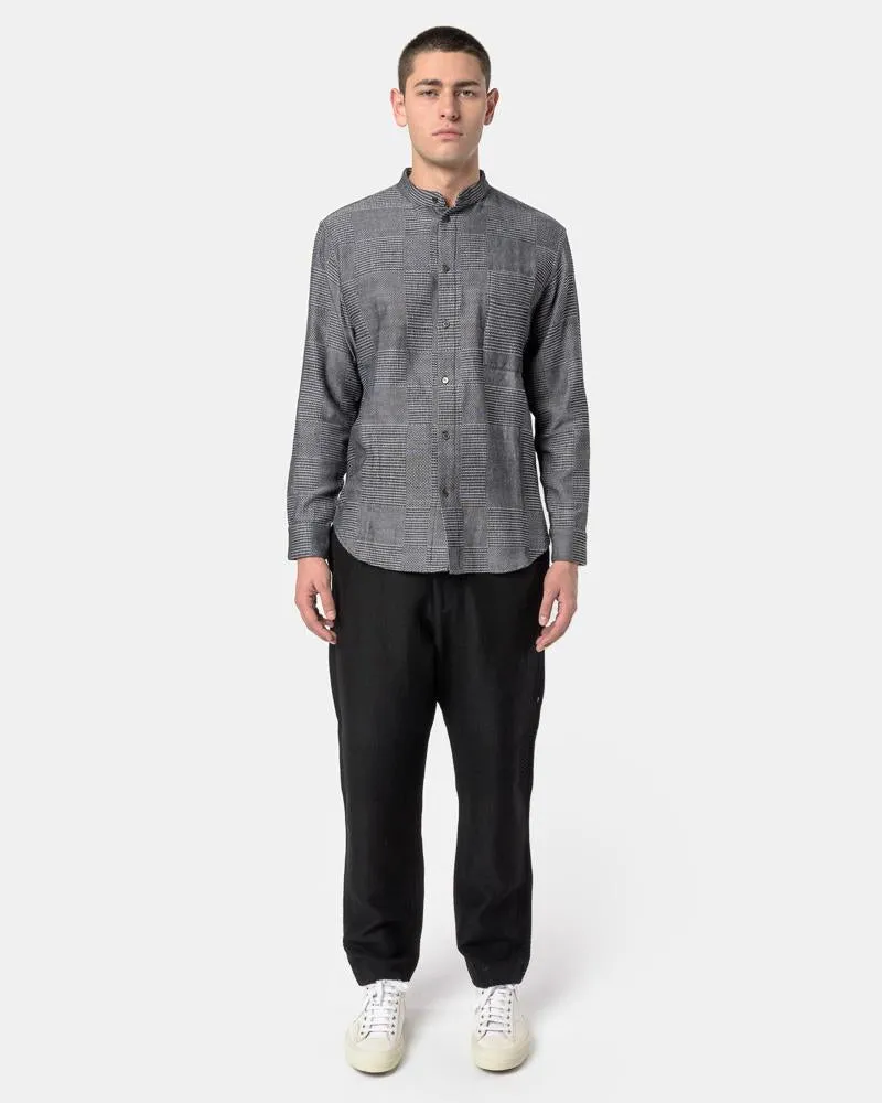 Babu Strand Collar Shirt in Dark Grey