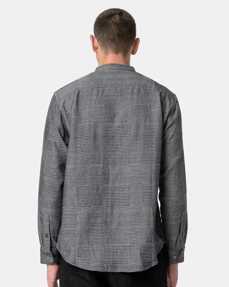 Babu Strand Collar Shirt in Dark Grey