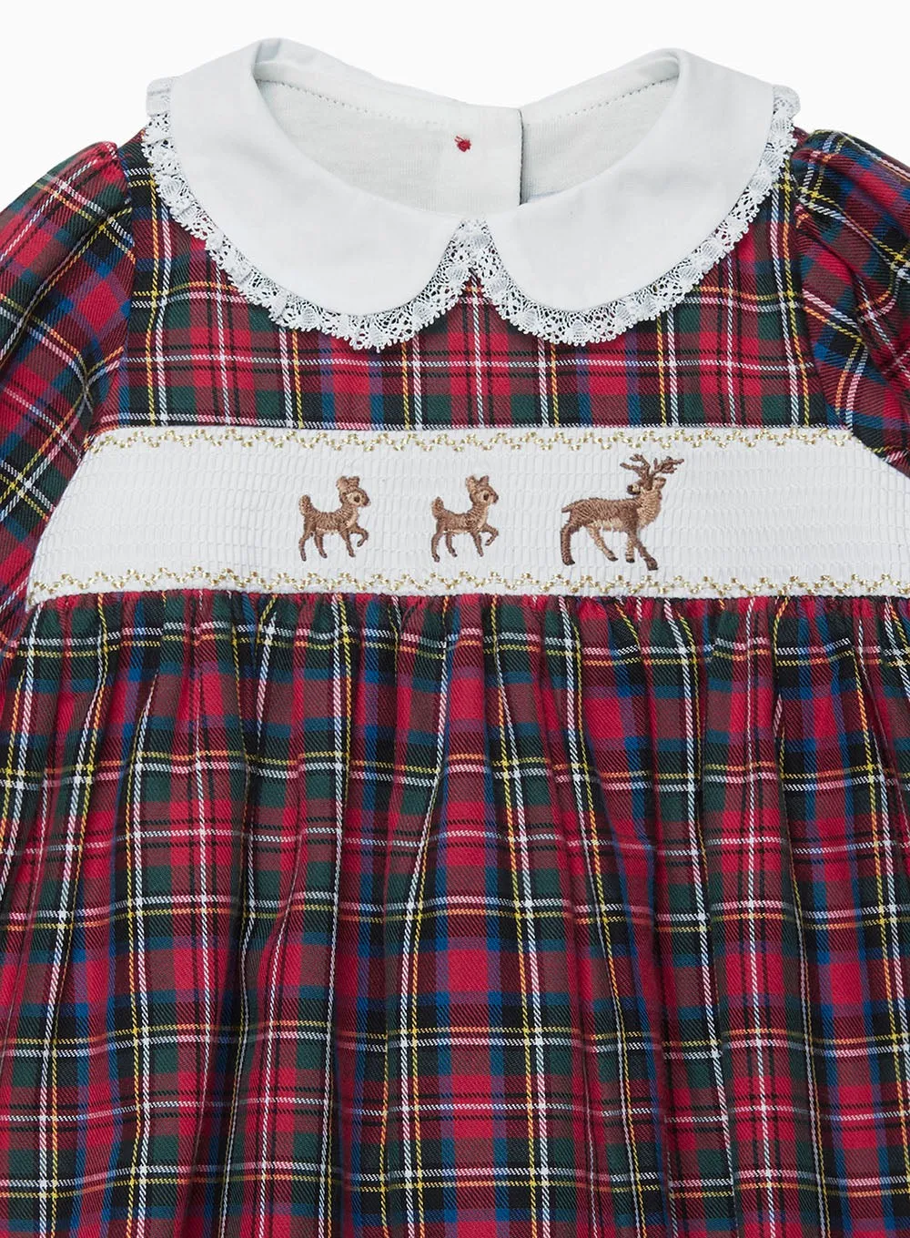 Baby Tartan Reindeer Smocked Dress