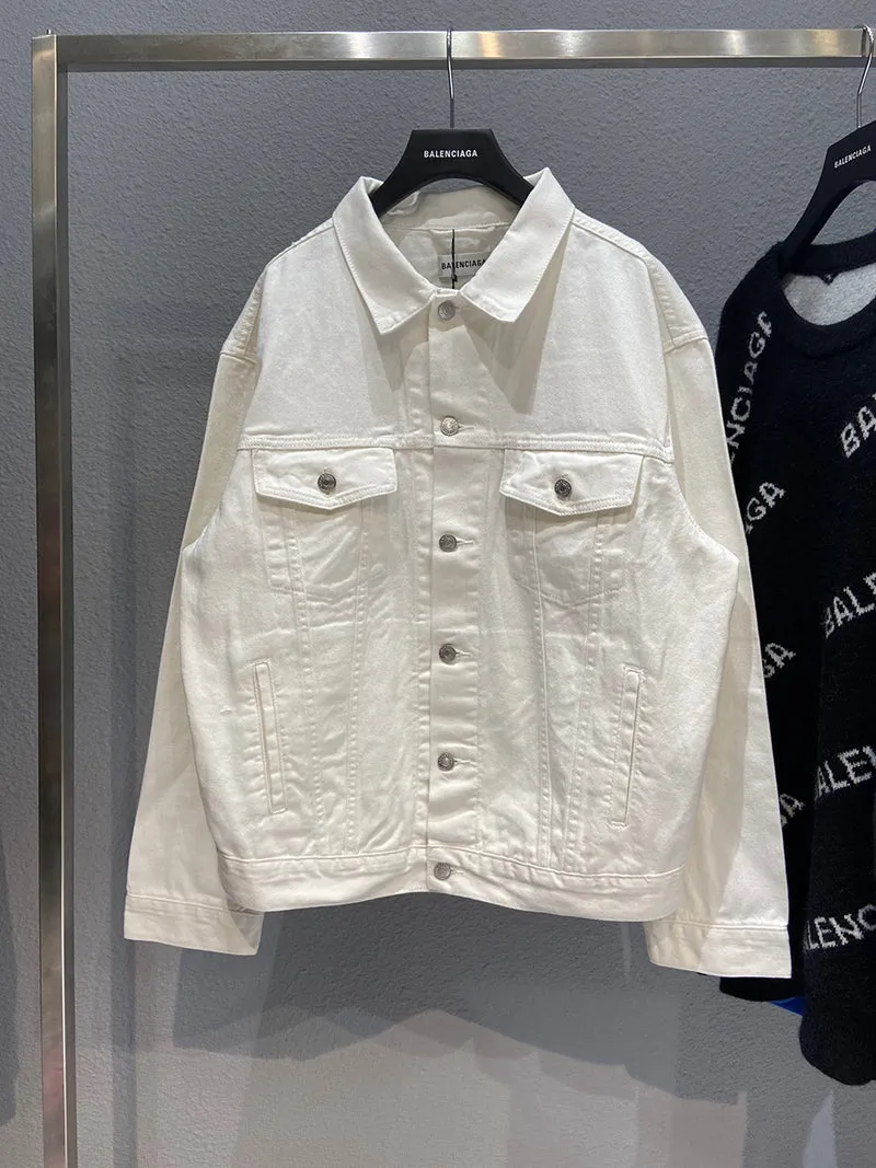 Balenciaga Embroidered Logo Jacket in white