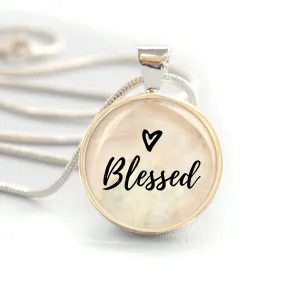 Blessed Silver-Plated Christian Pendant Necklace (20mm)