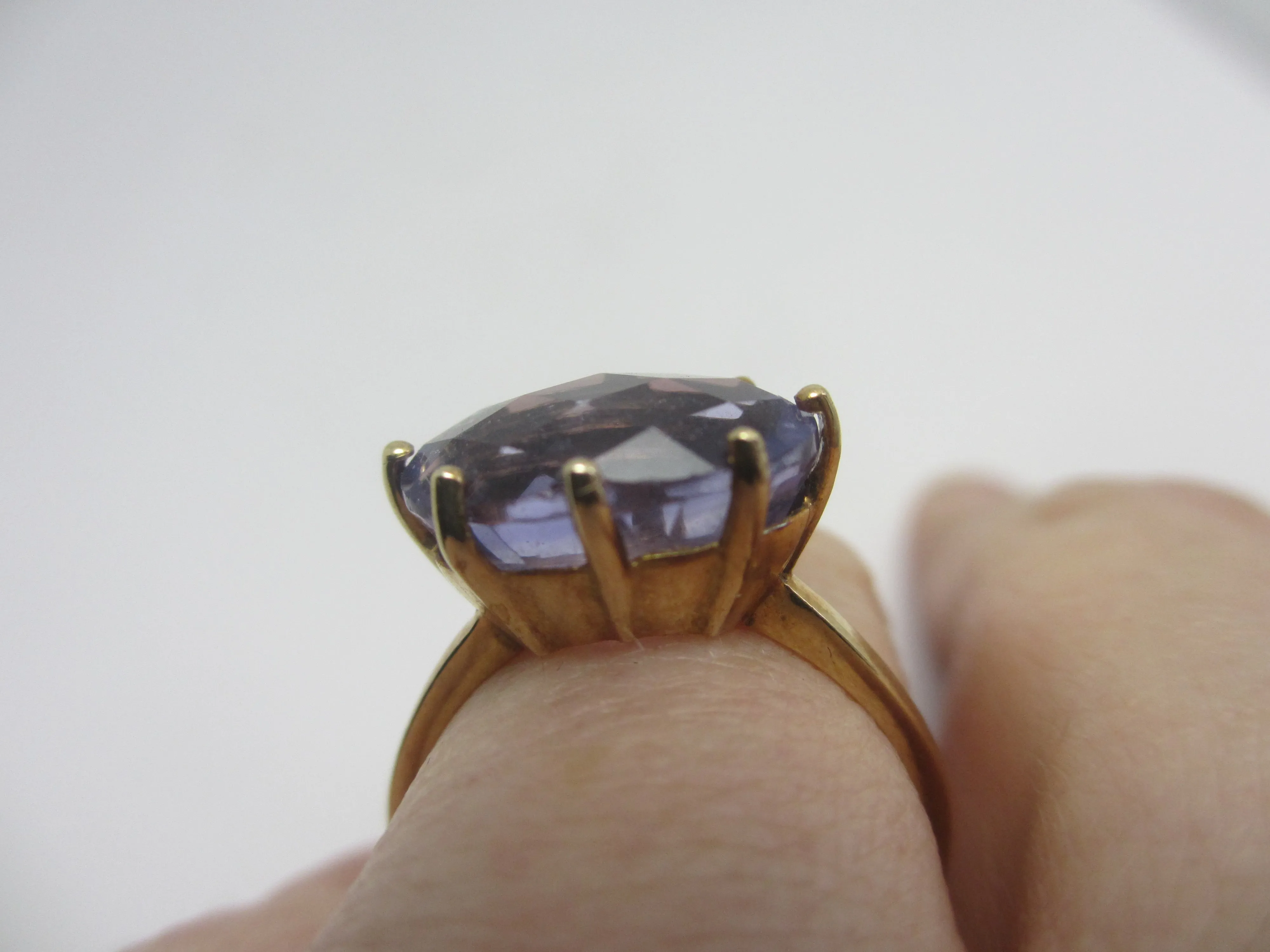 Blue Fluorite 9k Gold Ring Vintage English