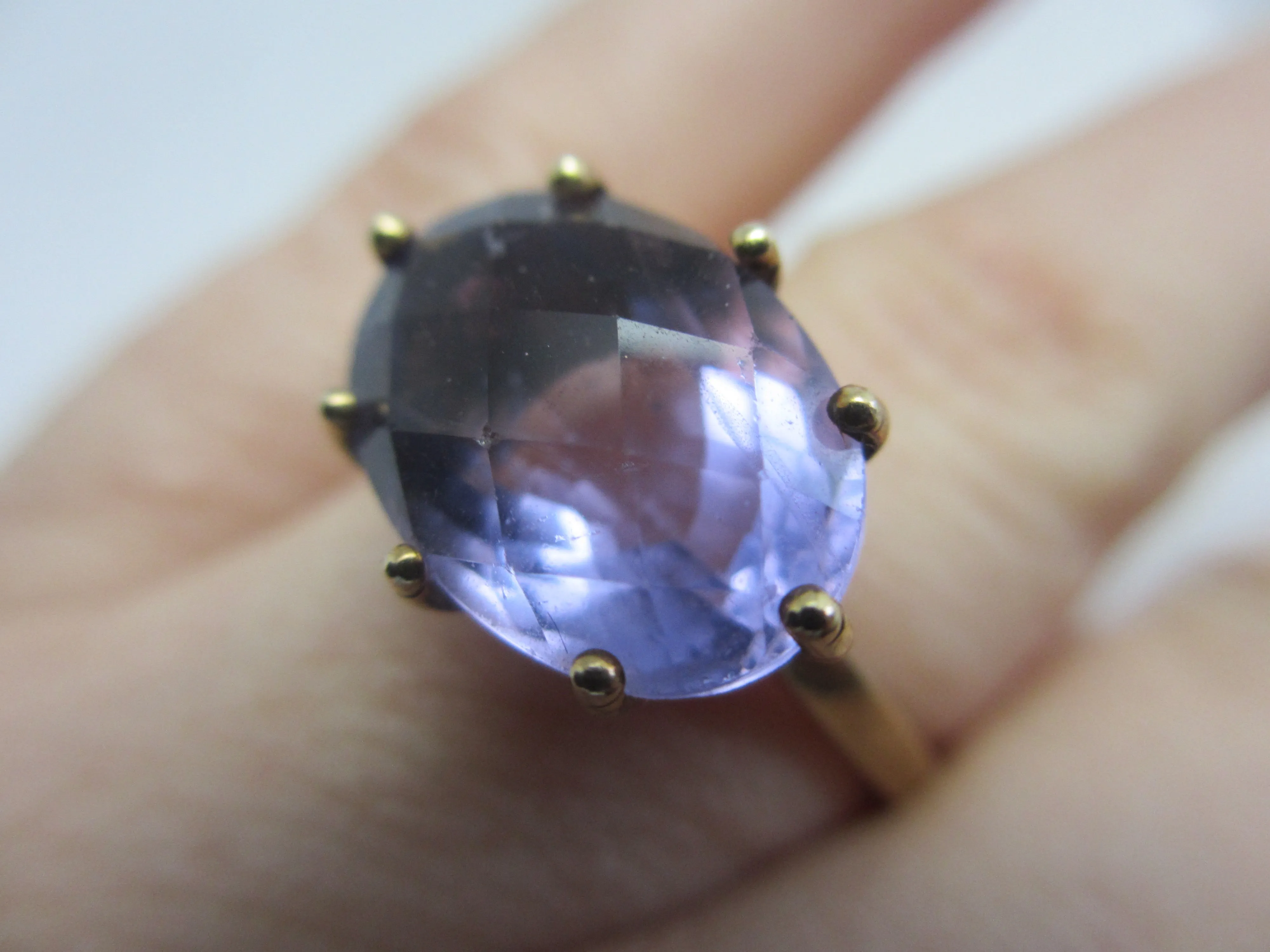 Blue Fluorite 9k Gold Ring Vintage English