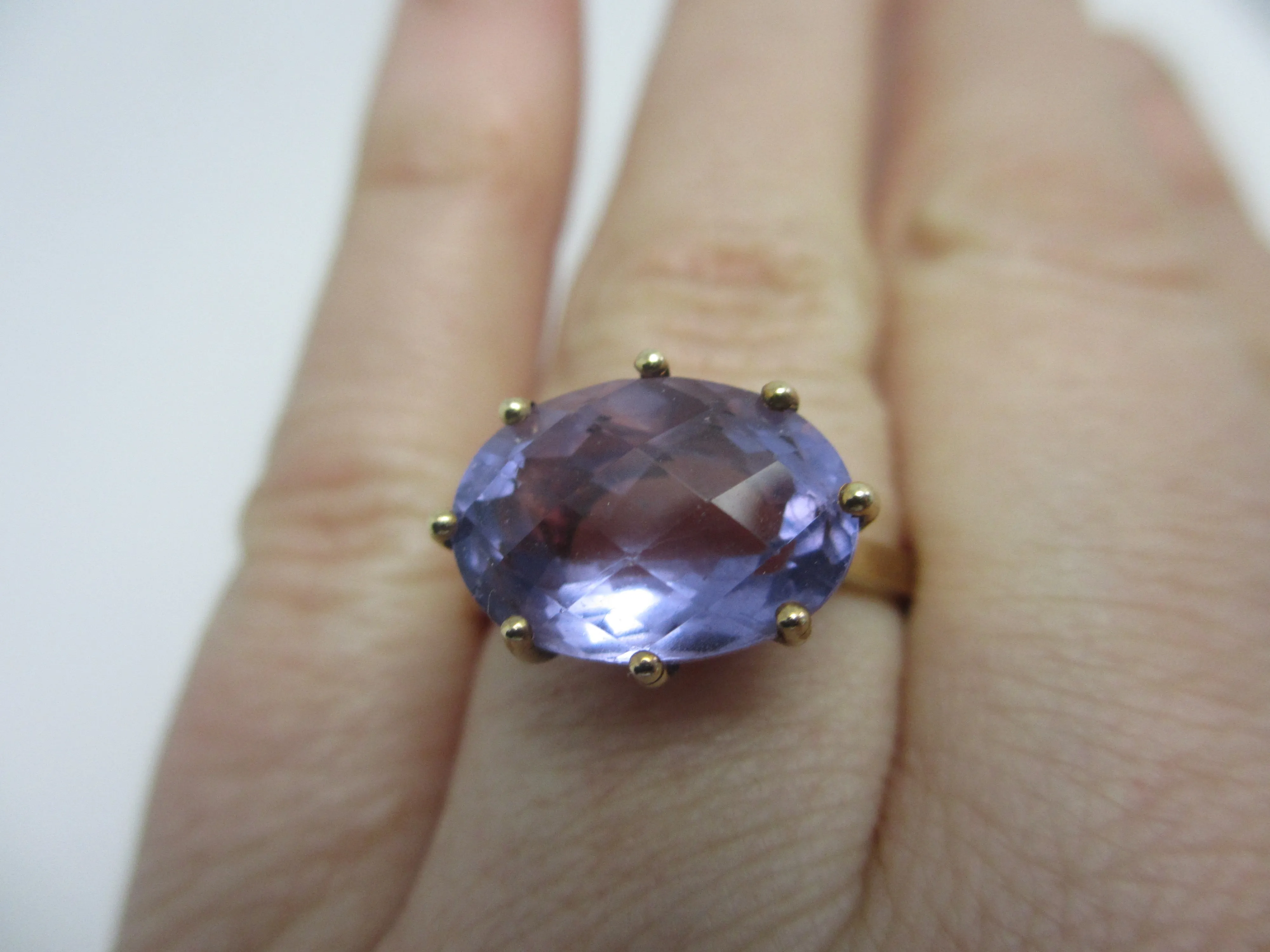 Blue Fluorite 9k Gold Ring Vintage English