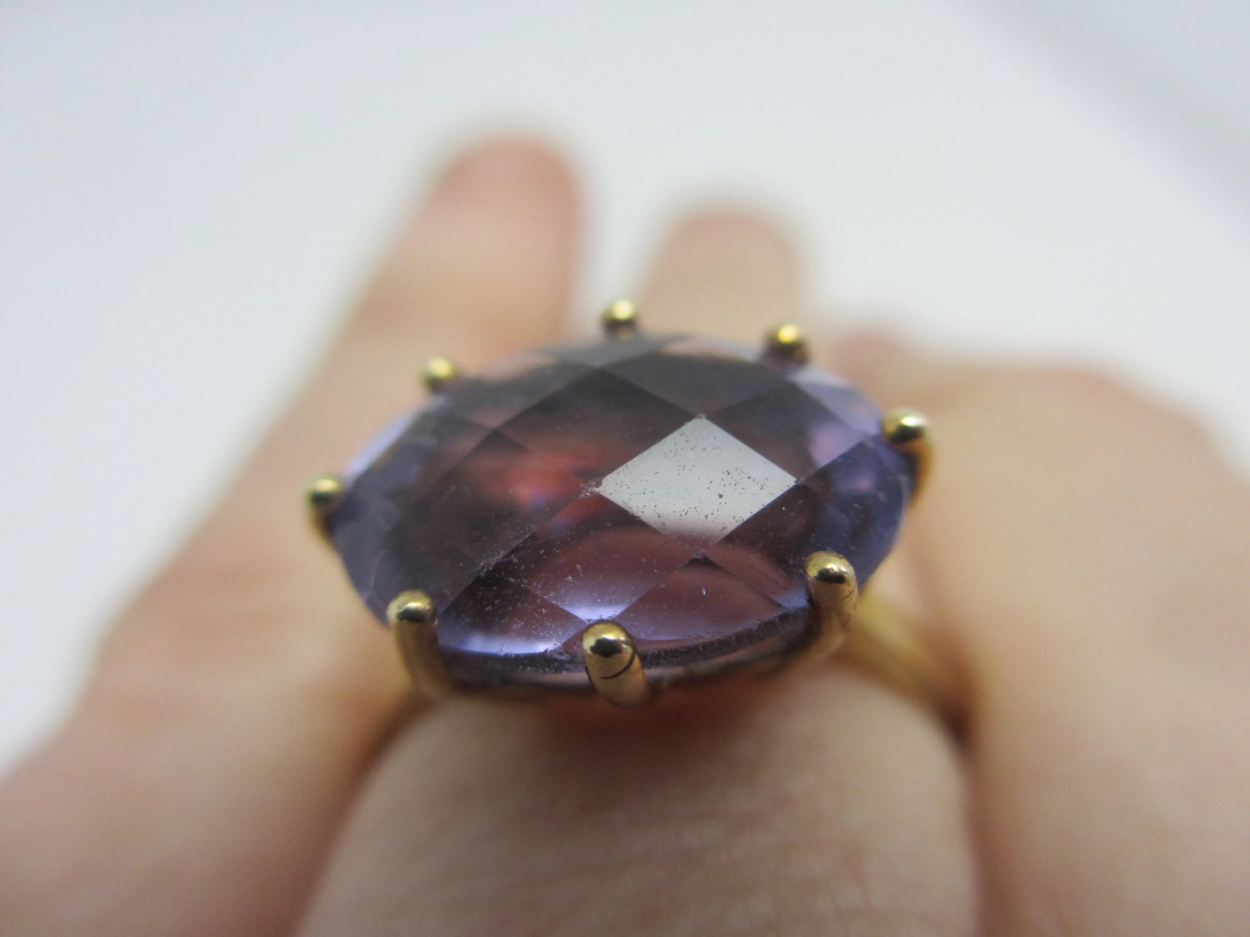 Blue Fluorite 9k Gold Ring Vintage English