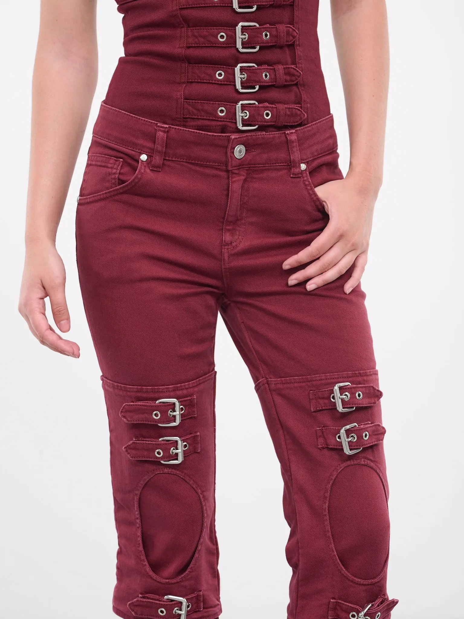 Boyfriend Buckle Jeans (4J031A-N0745-PORT-ROYALE)