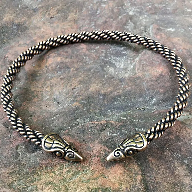 Bronze Raven Torc - Medium Braid