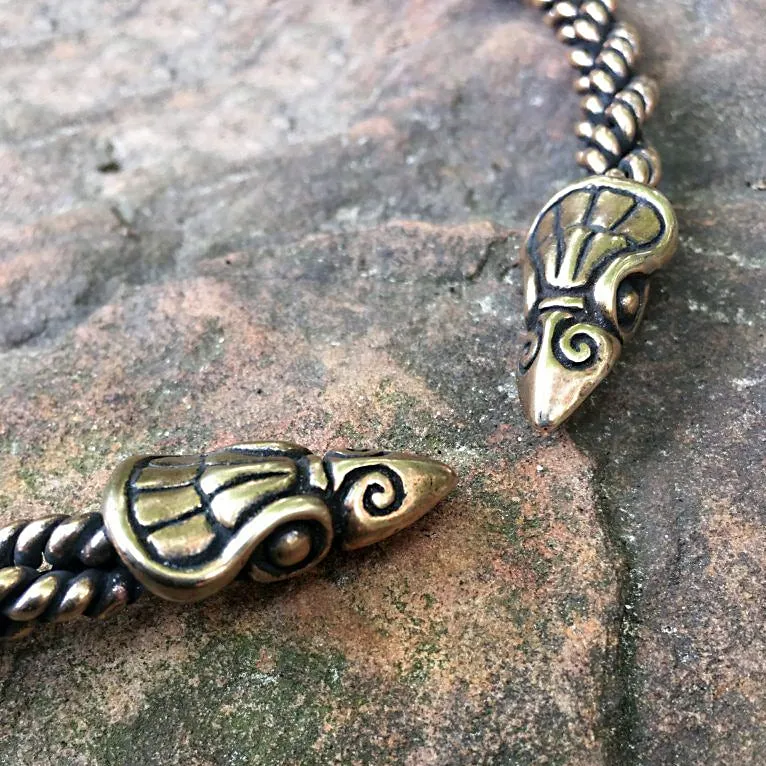 Bronze Raven Torc - Medium Braid