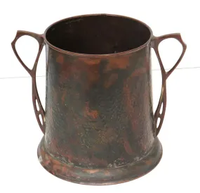 Carl Deffner German Jugendstil Wine Cooler in Hammered Copper & Cast Bronze