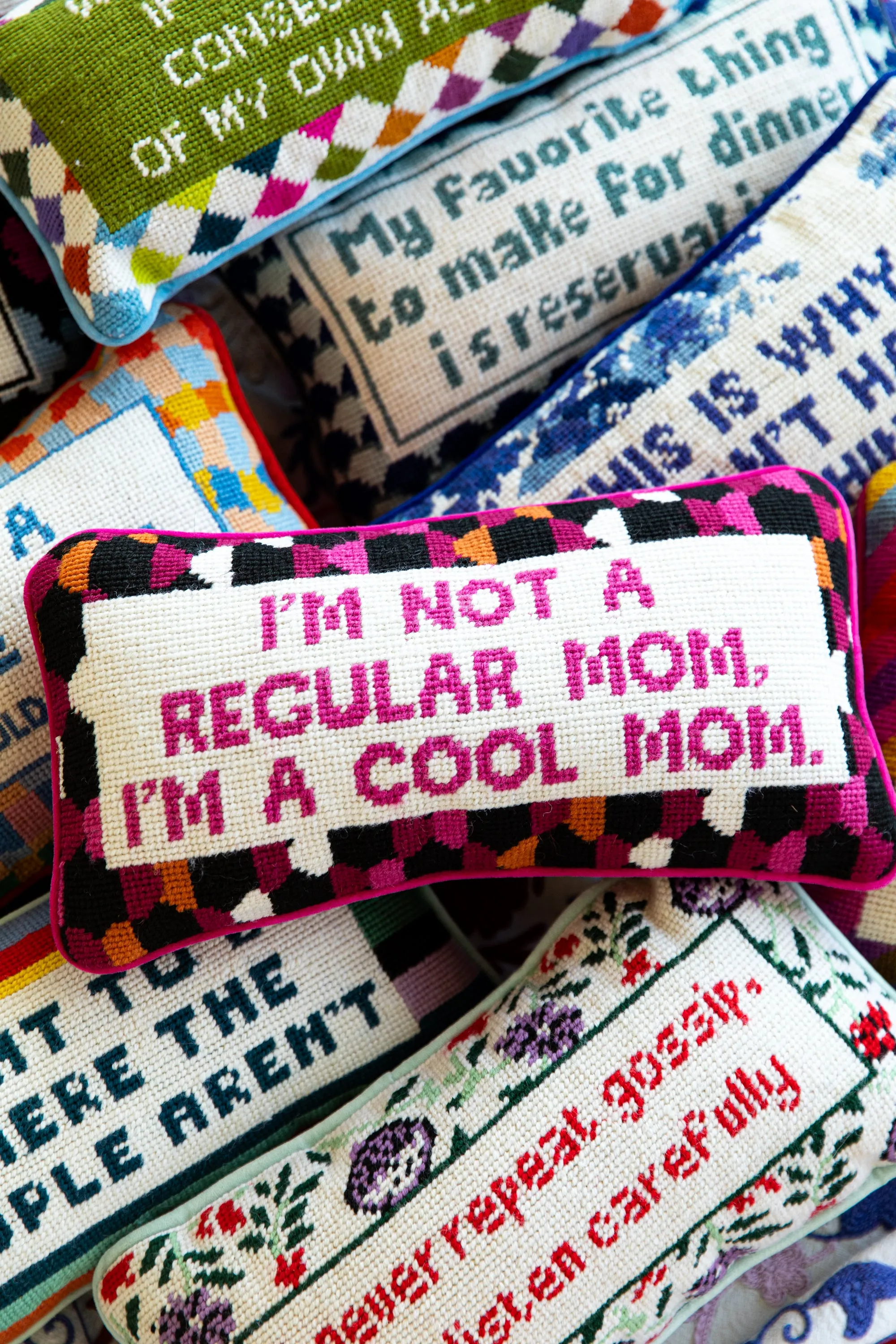 Cool Mom Needlepoint Pillow