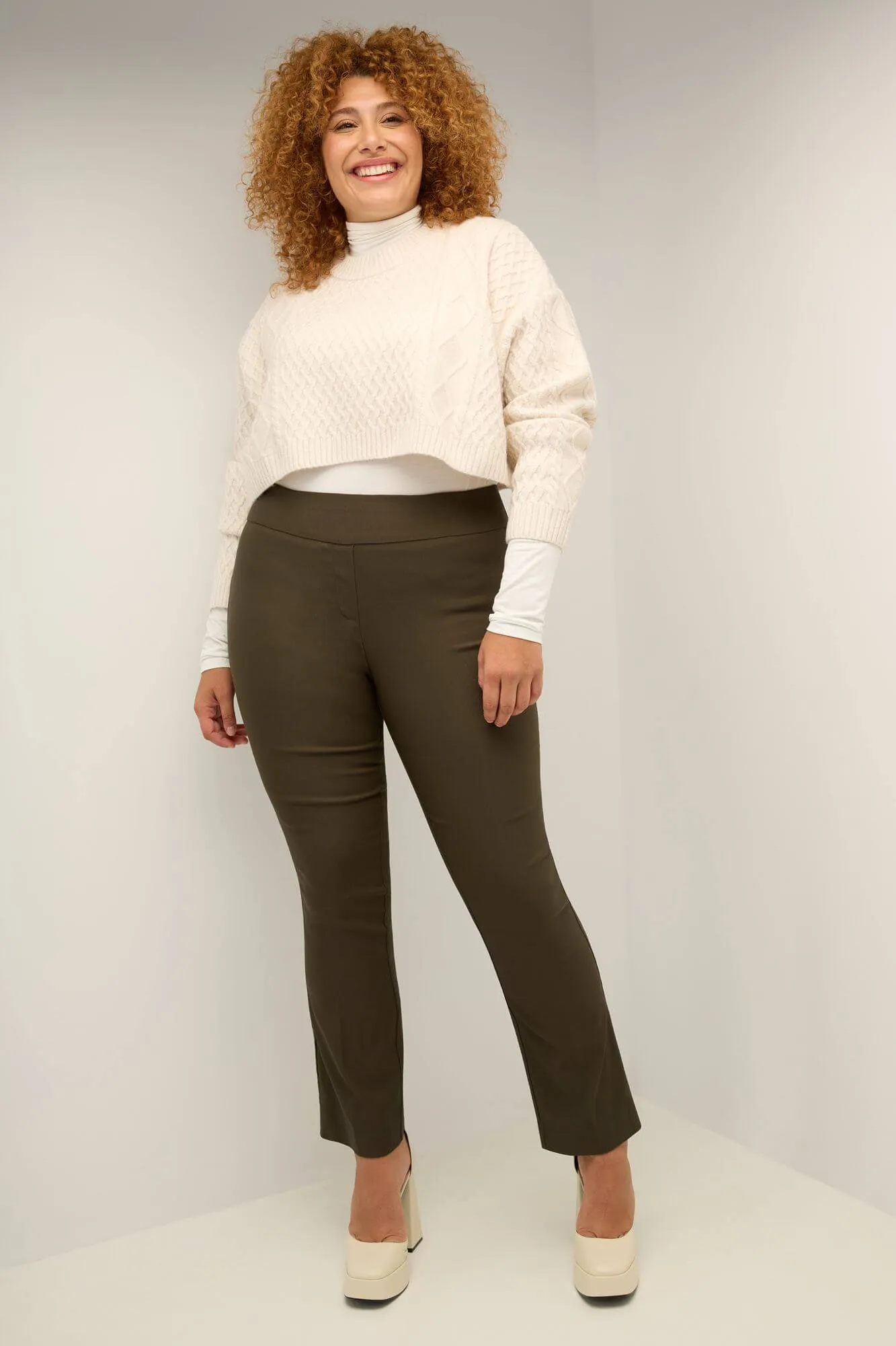 Curvy Tummy Control Straight Leg Pants