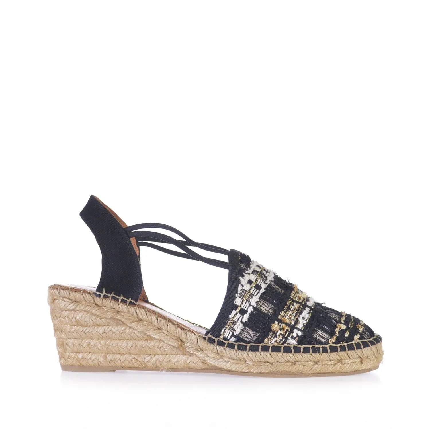 Embroidered Cotton Blend Wedge Espadrille for Women - Tania-CC