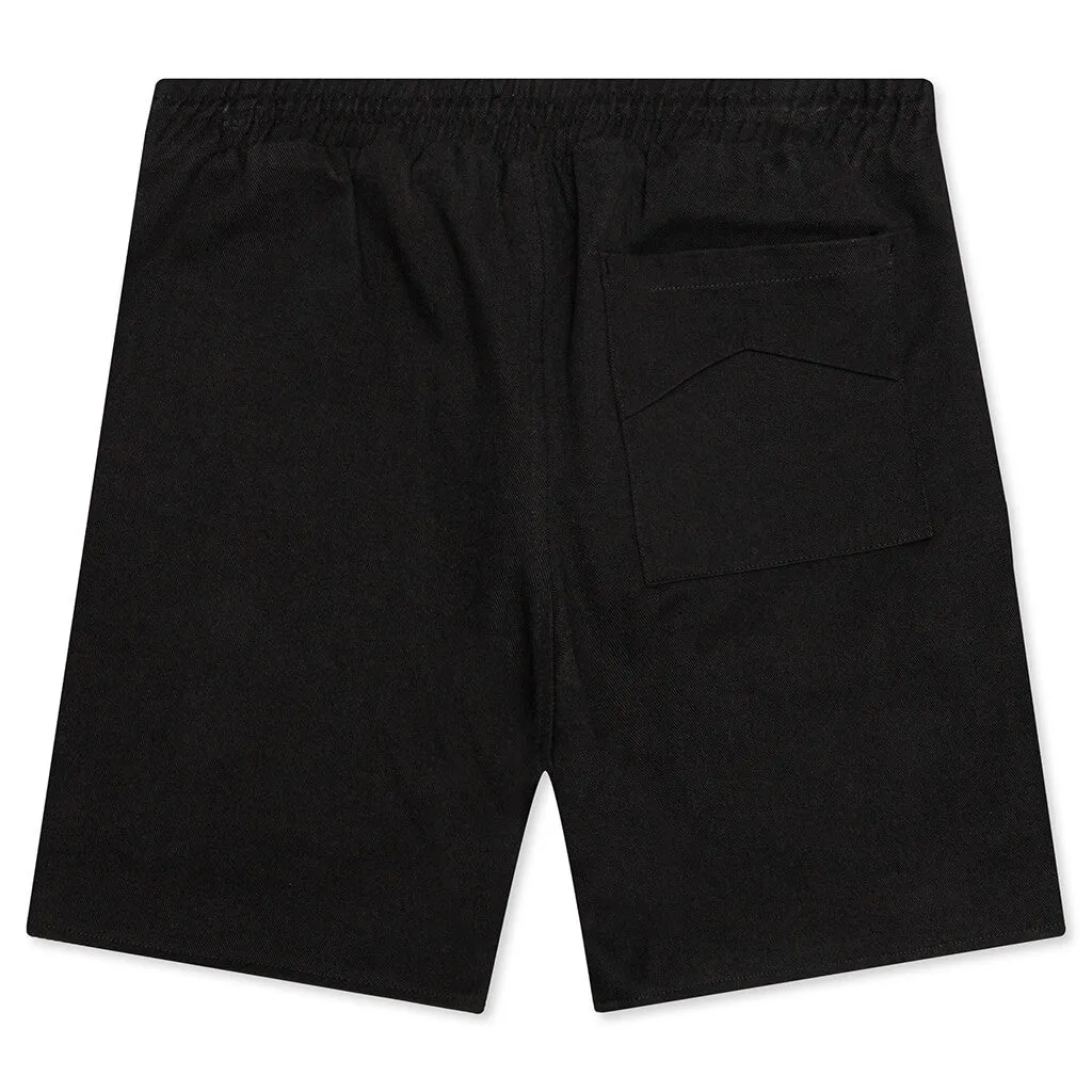 Embroidered Twill Logo Short - Black