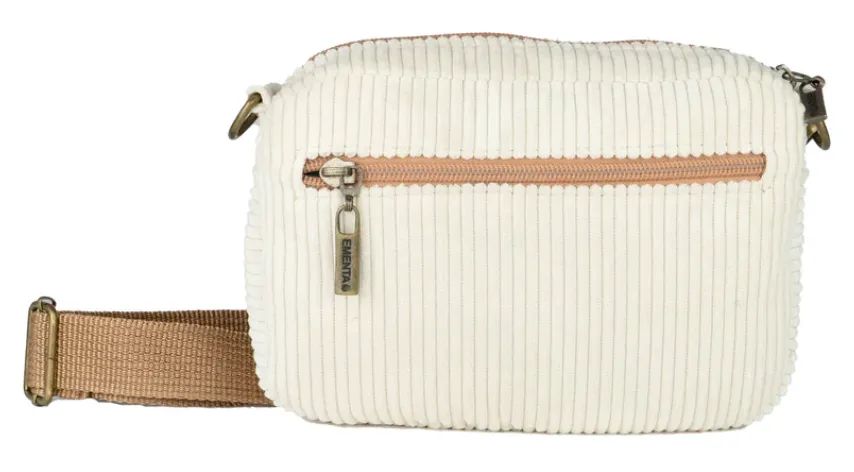 EMENTA SB - FLUFFY SIGNATURE CORDUROY BAG - OFF WHITE