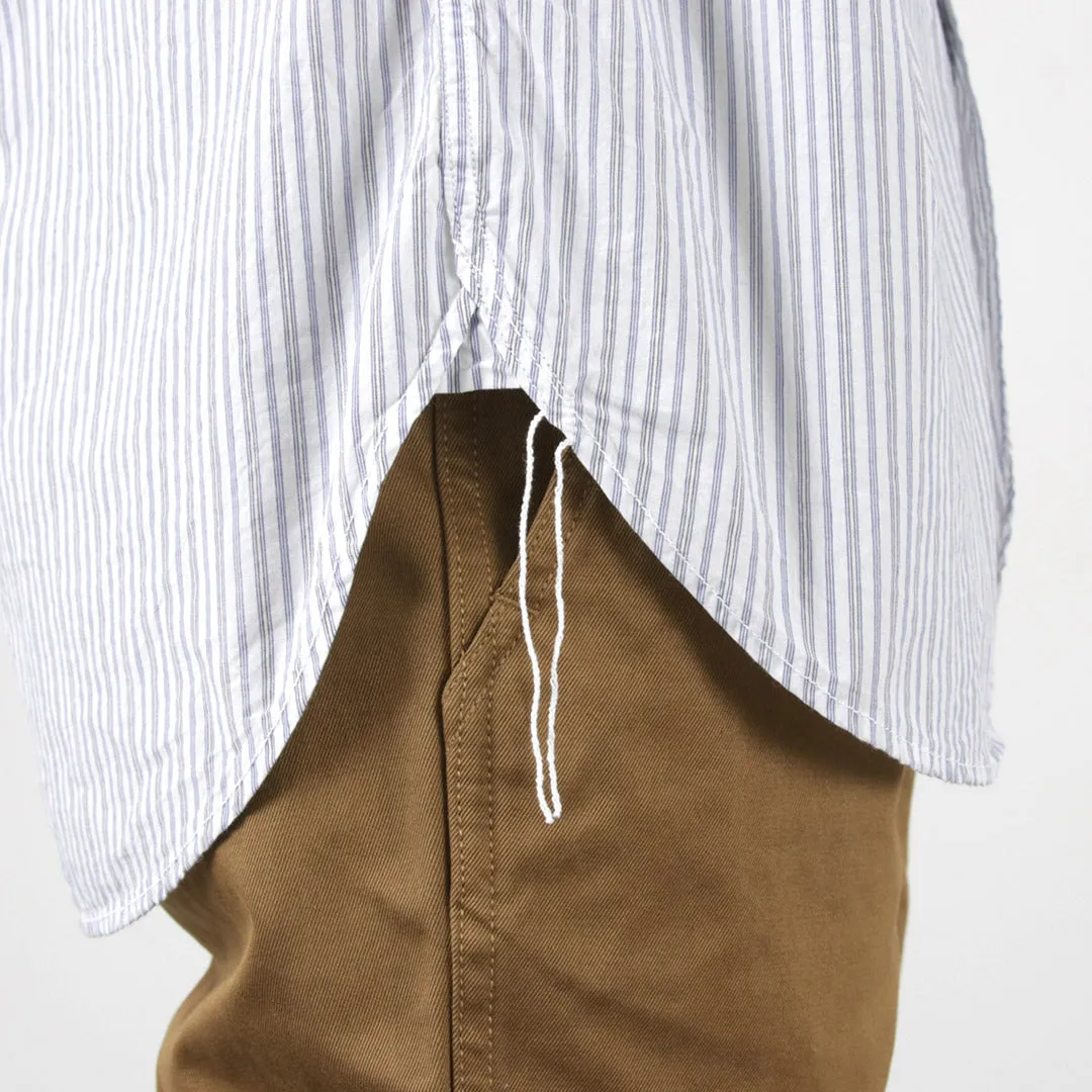 FOB FACTORY / F3488 striped band collar shirt