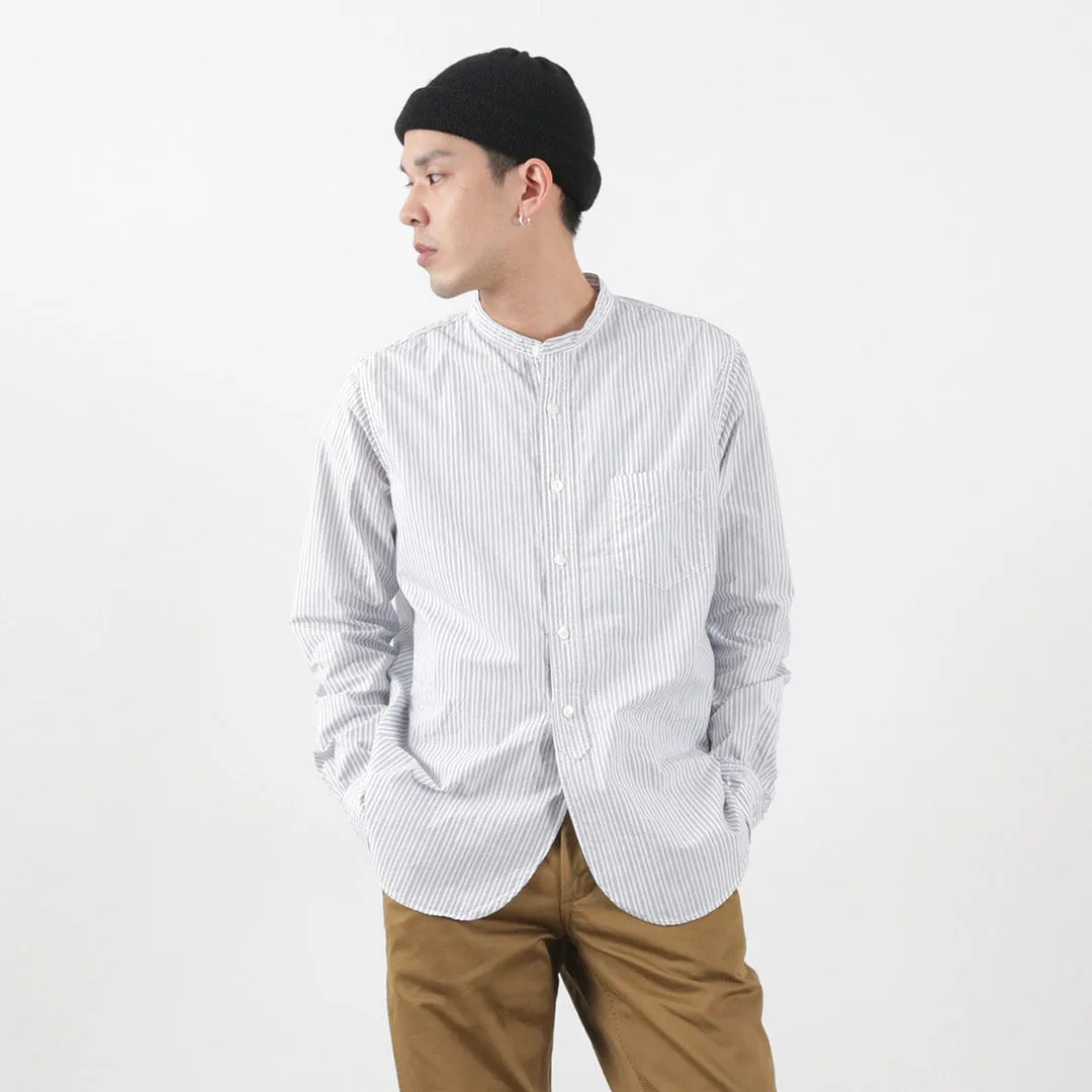 FOB FACTORY / F3488 striped band collar shirt