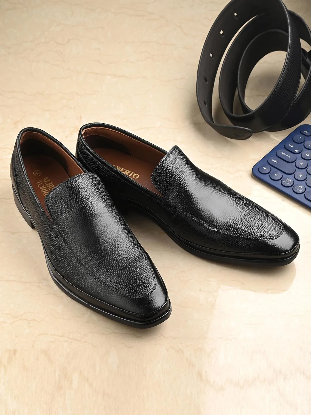 Genuine Laether Black Slipon Formal Shoes