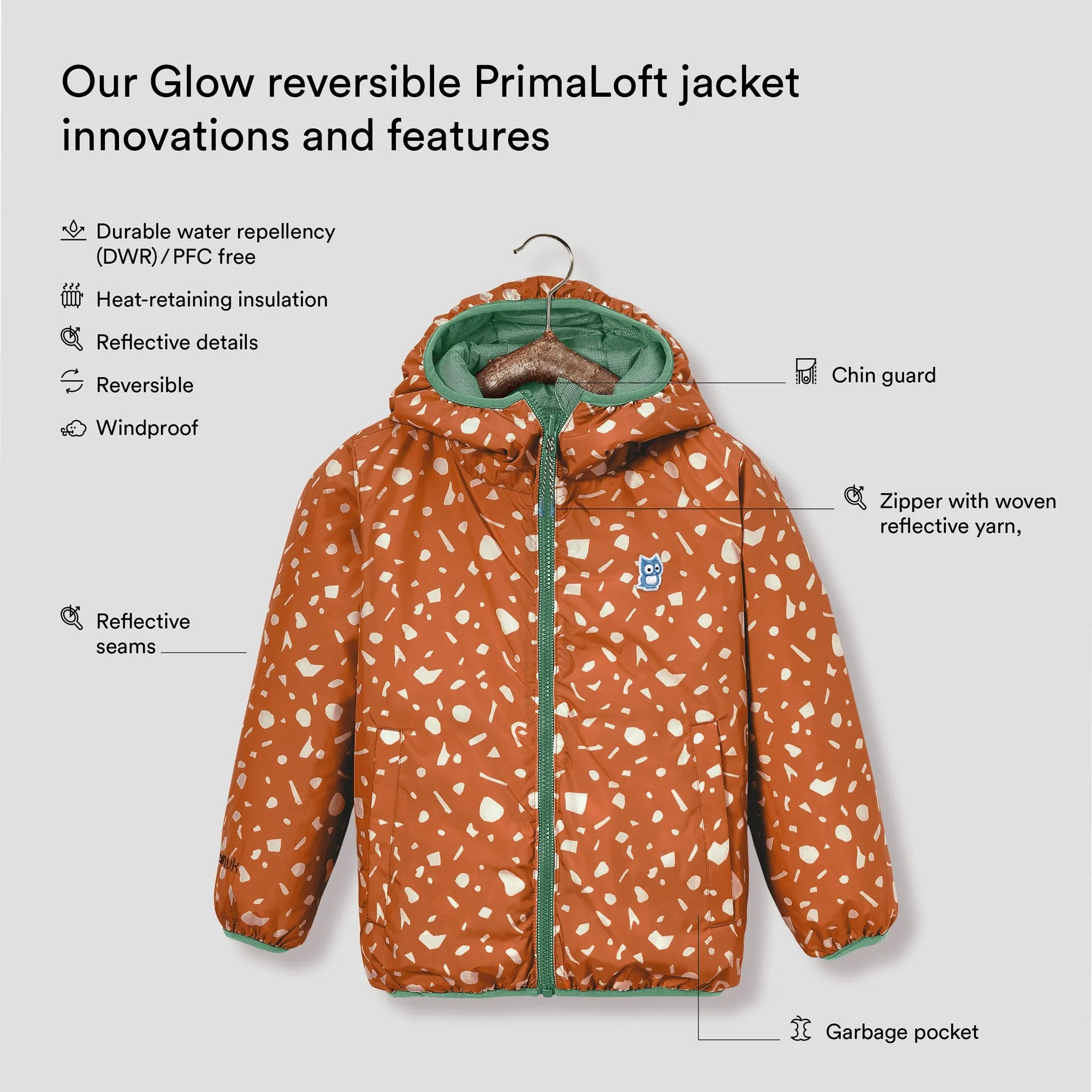 Glow reversible PrimaLoft jacket "Underground"