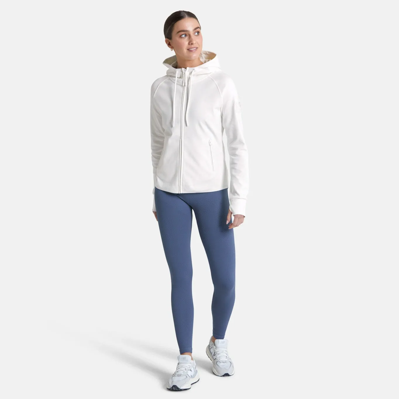 Gym Coffee Essential Zip Hoodie (Womens) - Ivory White