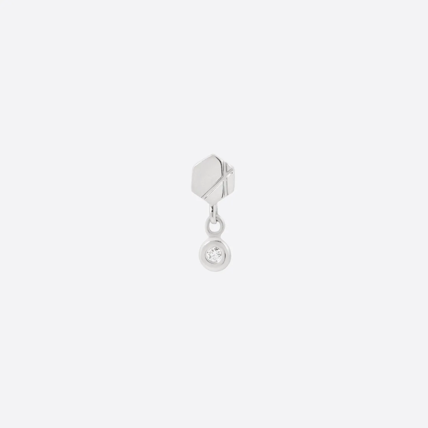 Hex Diamond Drop - 14K WHITE