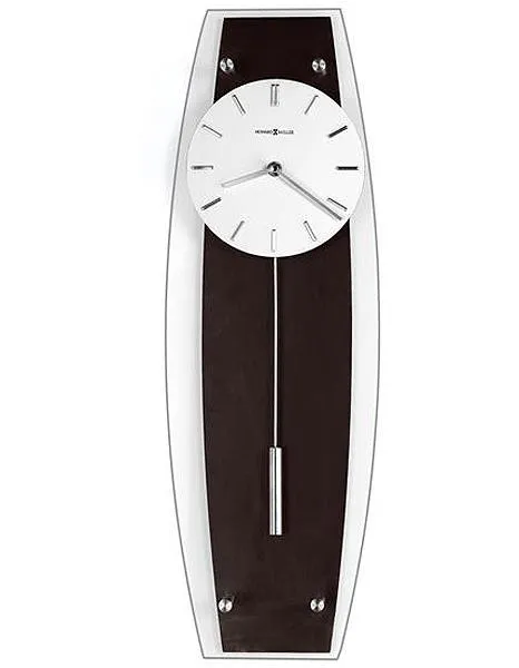 Howard Miller Cyrus Pendulum Wall Clock - Black Coffee Finish with White Dial