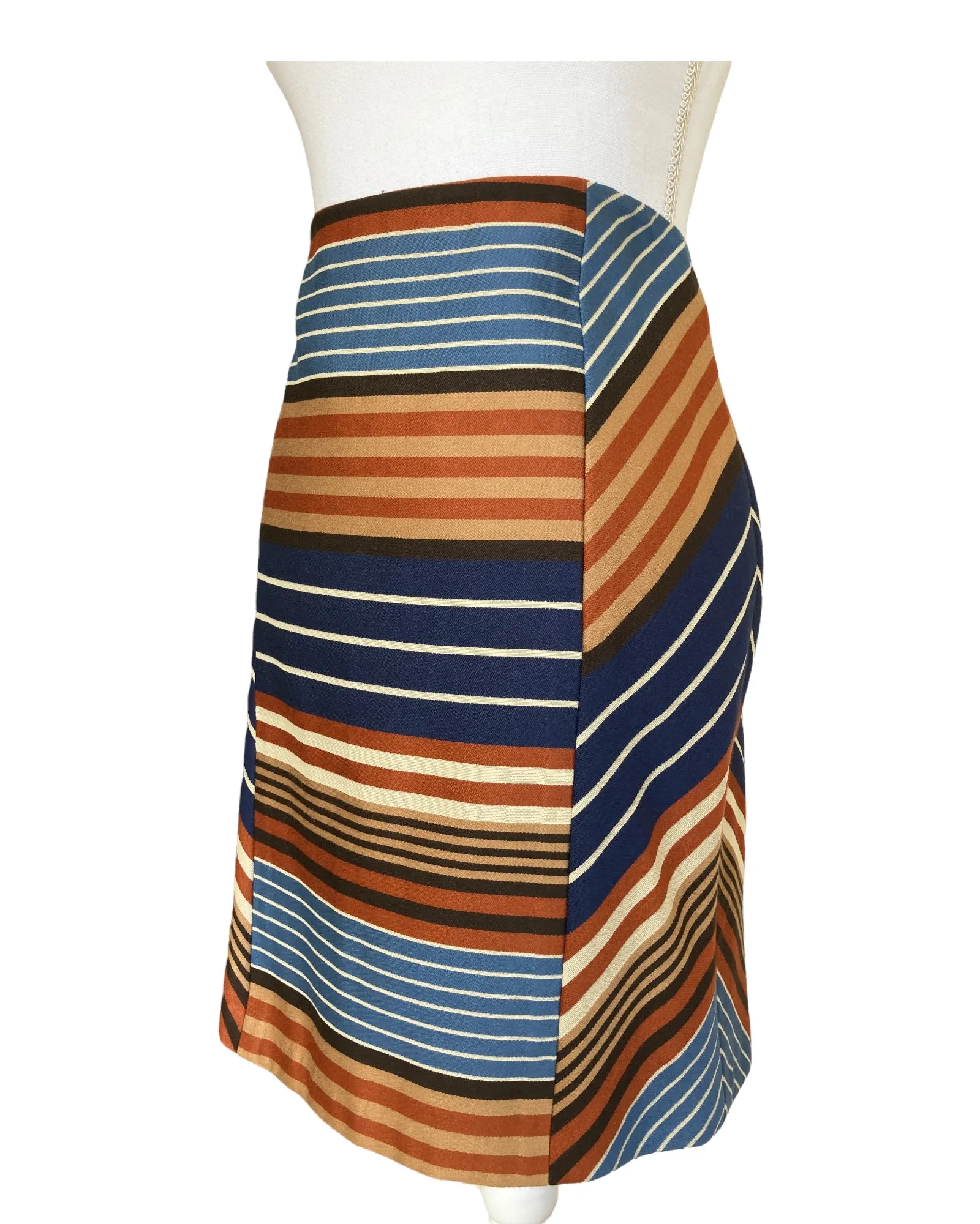 J. McLaughlin Orange and Blue Striped Skirt, 6