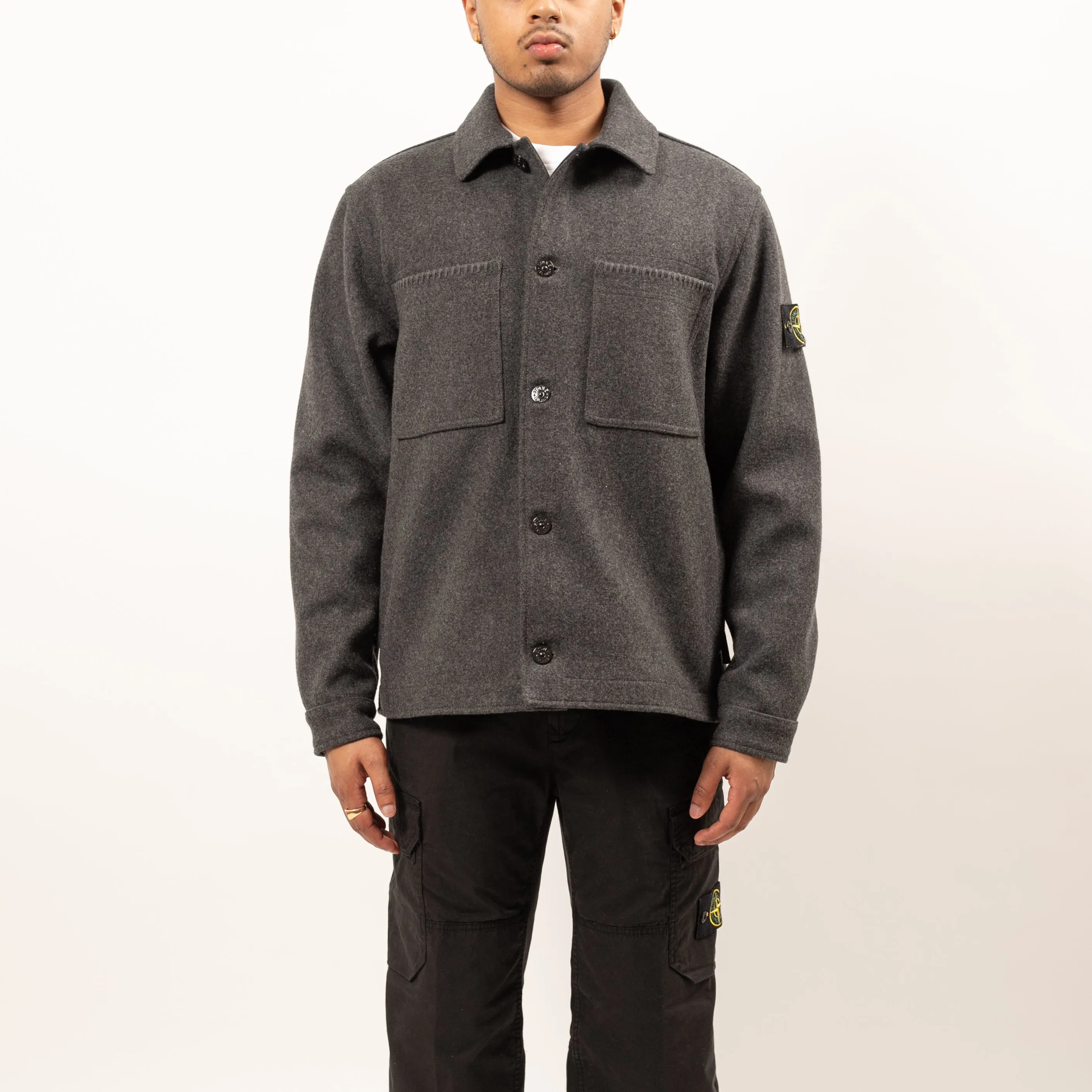 Light Outerwear Double Chest Pocket Wool - Dark Grey 6779