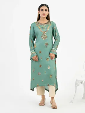 Limelight Green Linen Embroidered Shirt (P6673SH)