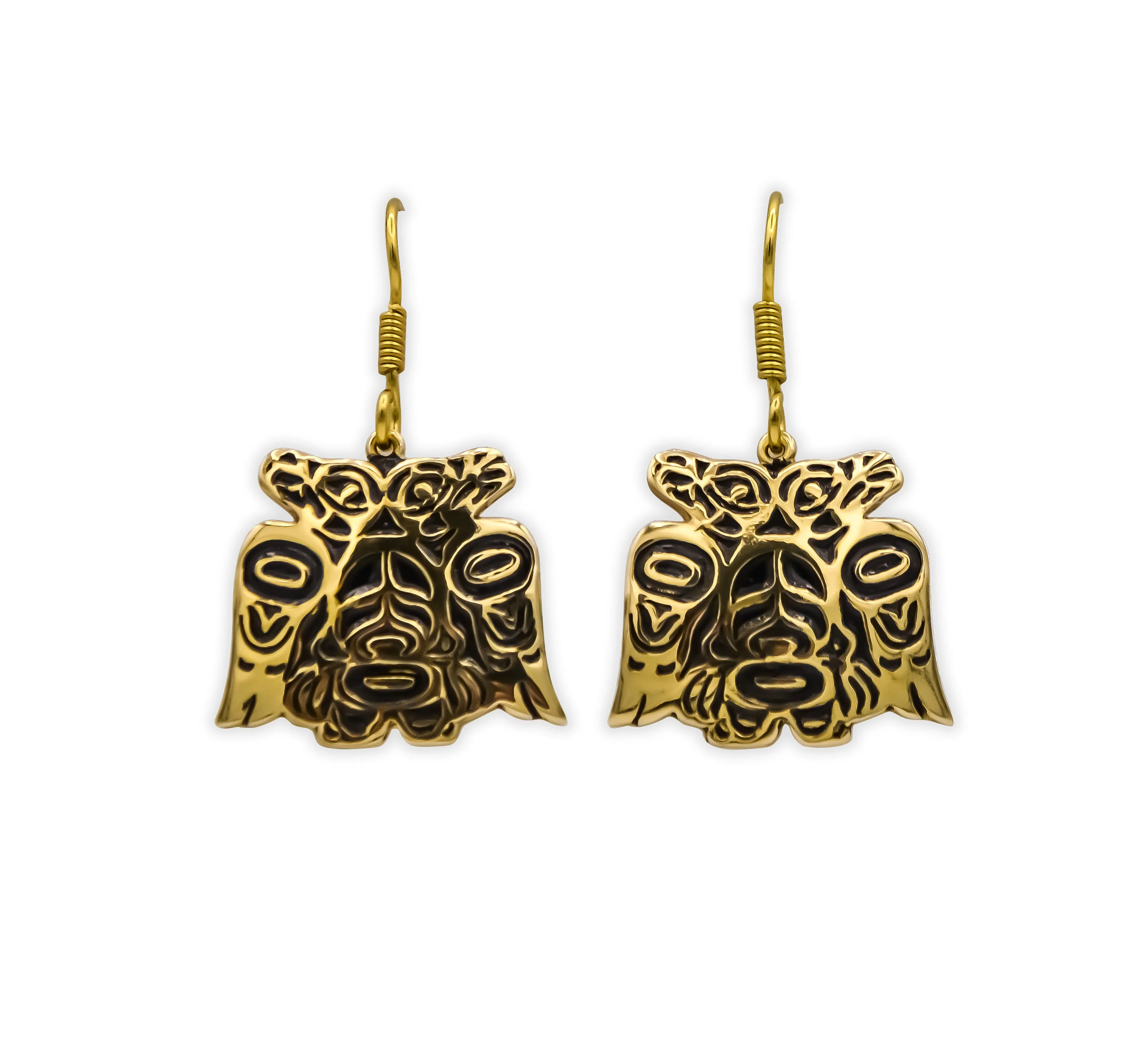 Lovebirds Alchemia Gold Dangle Earrings - 1 inch