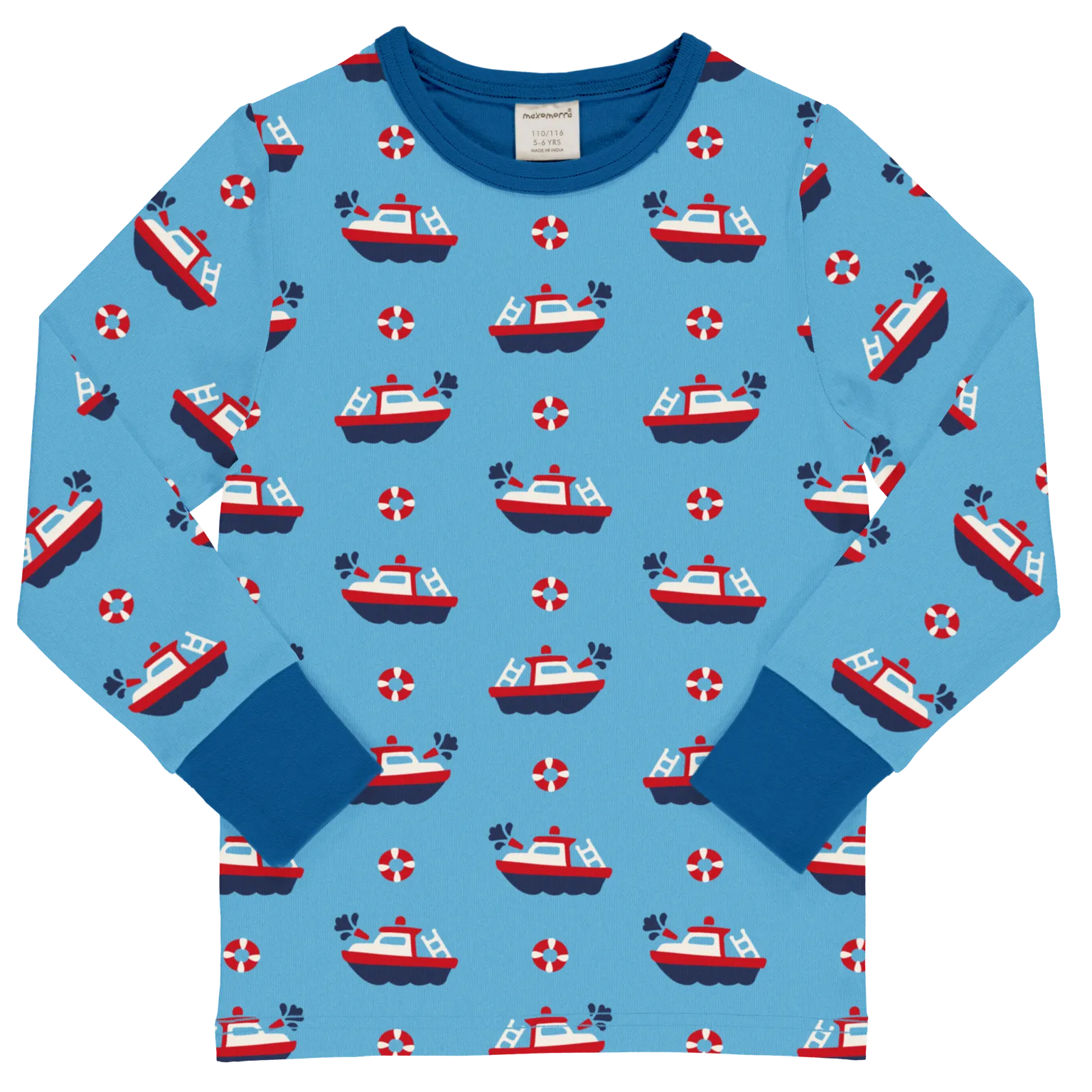 Maxomorra Fireboat Organic Cotton Long Sleeved Top