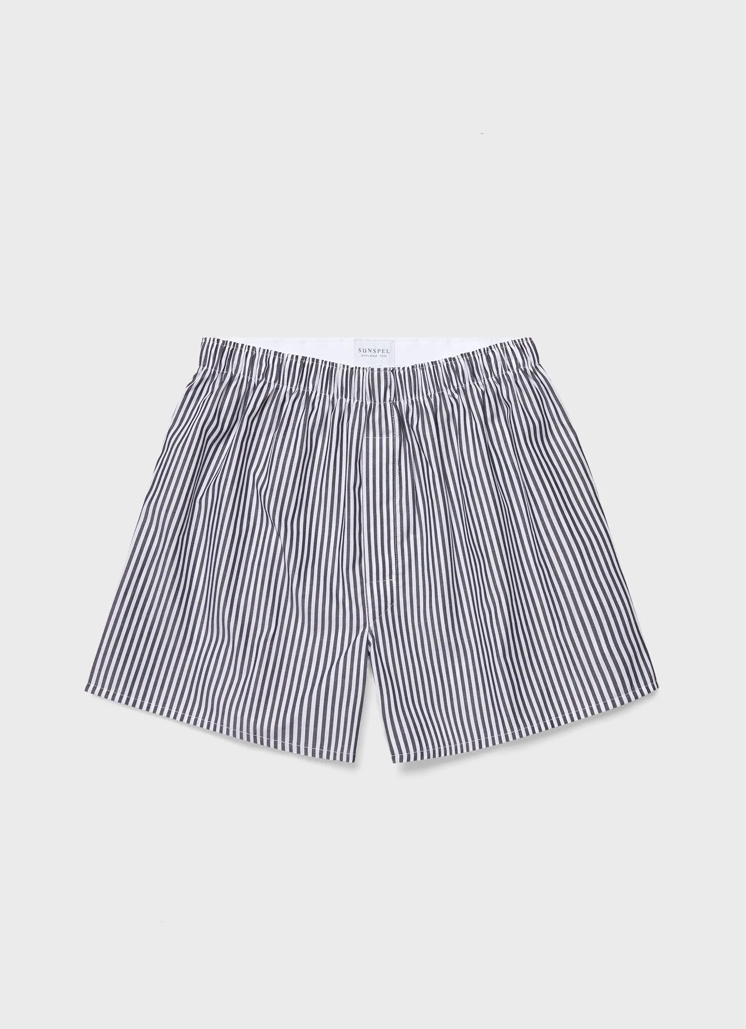 Men's Classic Boxer Shorts in White/Navy Stripe