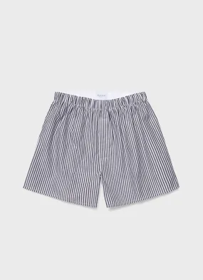 Men's Classic Boxer Shorts in White/Navy Stripe