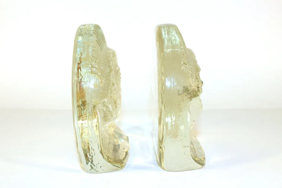 Mid-century Fish Bookends in Art Glass